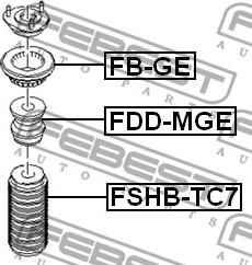 Febest FDD-MGE - Отбойник, демпфер амортизатора autospares.lv