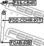 Febest FDAB-036 - Сайлентблок, стойка амортизатора autospares.lv