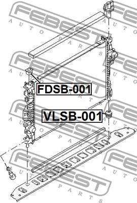 Febest FDSB-001 - Подвеска, радиатор autospares.lv