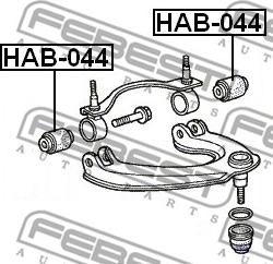 Febest HAB-044 - Сайлентблок, рычаг подвески колеса autospares.lv