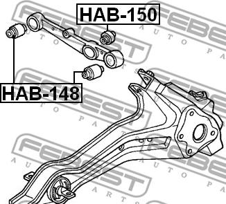 Febest HAB-148 - Сайлентблок, рычаг подвески колеса autospares.lv