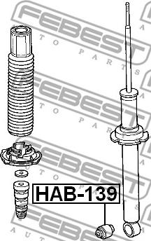 Febest HAB-139 - Сайлентблок, стойка амортизатора autospares.lv