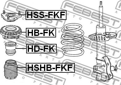 Febest HB-FK - Подшипник качения, опора стойки амортизатора autospares.lv