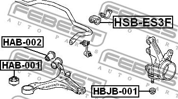 Febest HSB-ES3F - Втулка стабилизатора autospares.lv