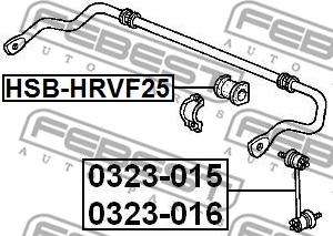 Febest HSB-HRVF25 - Втулка стабилизатора autospares.lv