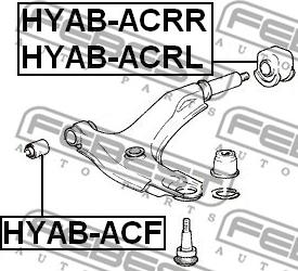 Febest HYAB-ACF - Сайлентблок, рычаг подвески колеса autospares.lv