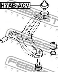 Febest HYAB-ACV - Сайлентблок, рычаг подвески колеса autospares.lv