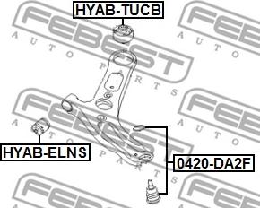 Febest HYAB-ELNS - Сайлентблок, рычаг подвески колеса autospares.lv