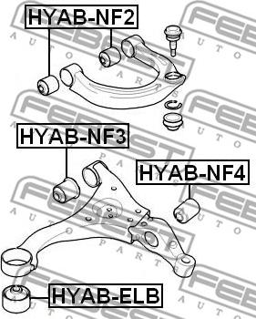 Febest HYAB-NF4 - Сайлентблок, рычаг подвески колеса autospares.lv