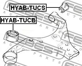 Febest HYAB-TUCB - Сайлентблок, рычаг подвески колеса autospares.lv