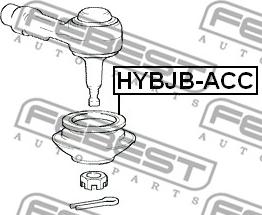 Febest HYBJB-ACC - Ремкомплект, наконечник поперечной рулевой тяги autospares.lv