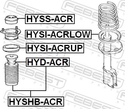 Febest HYD-ACR - Отбойник, демпфер амортизатора autospares.lv