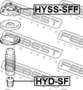 Febest HYSS-SFF - Опора стойки амортизатора, подушка autospares.lv