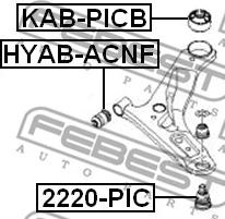 Febest KAB-PICB - Сайлентблок, рычаг подвески колеса autospares.lv