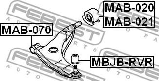 Febest MAB-021 - Сайлентблок, рычаг подвески колеса autospares.lv