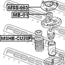 Febest MSS-005 - Опора стойки амортизатора, подушка autospares.lv