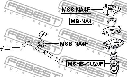 Febest MB-NA4 - Подшипник качения, опора стойки амортизатора autospares.lv