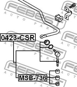 Febest MSB-736 - Ремкомплект, соединительная тяга стабилизатора autospares.lv