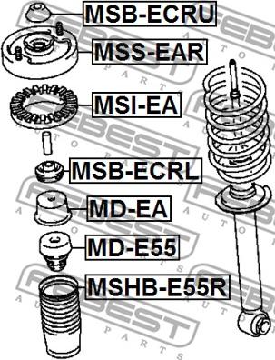 Febest MSB-ECRL - Втулка амортизатора, подушка autospares.lv