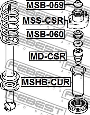 Febest MSHB-CUR - Пыльник амортизатора, защитный колпак autospares.lv