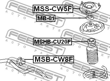 Febest MSS-CW5F - Опора стойки амортизатора, подушка autospares.lv