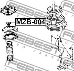 Febest MZB-004 - Подшипник качения, опора стойки амортизатора autospares.lv