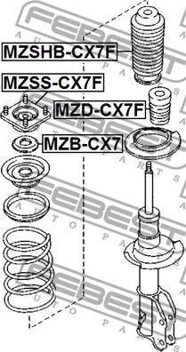 Febest MZB-CX7 - Подшипник качения, опора стойки амортизатора autospares.lv