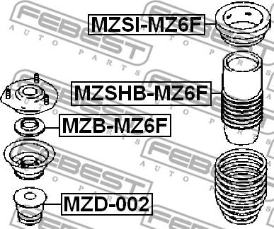 Febest MZSHB-MZ6F - Пыльник амортизатора, защитный колпак autospares.lv