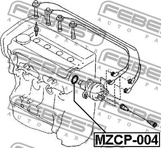 Febest MZCP-004 - Прокладка, распределитель зажигания autospares.lv