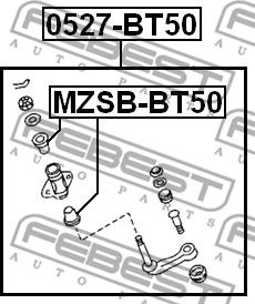 Febest MZSB-BT50 - Втулка, рычаг поворотного кулака autospares.lv