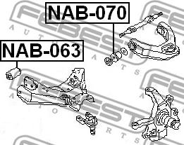 Febest NAB-063 - Сайлентблок, рычаг подвески колеса autospares.lv