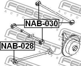 Febest NAB-028 - Сайлентблок, рычаг подвески колеса autospares.lv