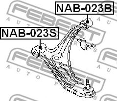 Febest NAB-023S - Сайлентблок, рычаг подвески колеса autospares.lv
