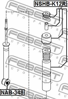 Febest NAB-348 - Сайлентблок, стойка амортизатора autospares.lv