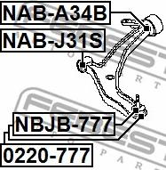 Febest NAB-A34B - Сайлентблок, рычаг подвески колеса autospares.lv