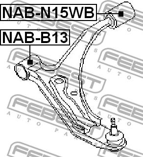 Febest NAB-N15WB - Сайлентблок, рычаг подвески колеса autospares.lv