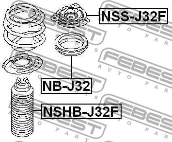 Febest NB-J32 - Подшипник качения, опора стойки амортизатора autospares.lv