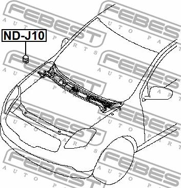 Febest ND-J10 - Буфер, капот autospares.lv