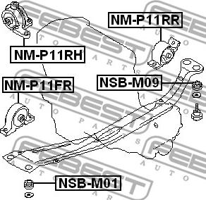 Febest NSB-M01 - Сайлентблок балки моста autospares.lv