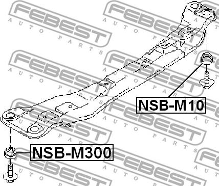 Febest NSB-M300 - Сайлентблок балки моста autospares.lv