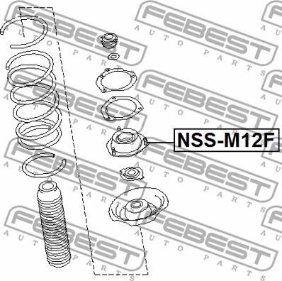 Febest NSS-M12F - Опора стойки амортизатора, подушка autospares.lv