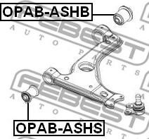 Febest OPAB-ASHS - Сайлентблок, рычаг подвески колеса autospares.lv