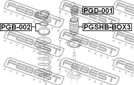 Febest PGD-001 - Отбойник, демпфер амортизатора autospares.lv