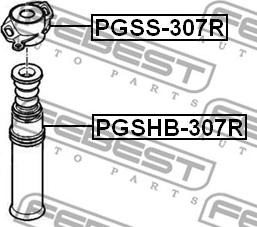 Febest PGSS-307R - Опора стойки амортизатора, подушка autospares.lv
