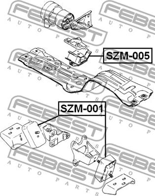 Febest SZM-001 - Подушка, опора, подвеска двигателя autospares.lv