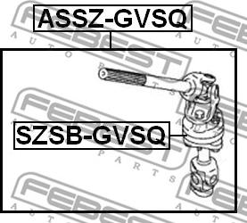 Febest SZSB-GVSQ - Втулка, вал сошки рулевого управления autospares.lv