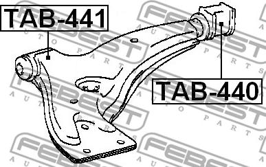 Febest TAB-441 - Сайлентблок, рычаг подвески колеса autospares.lv