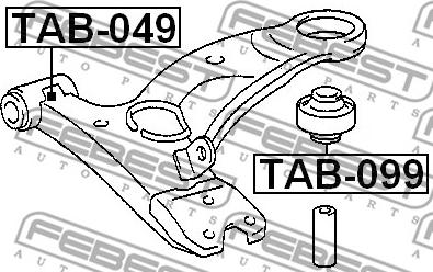 Febest TAB-099 - Сайлентблок, рычаг подвески колеса autospares.lv