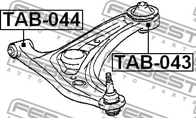 Febest TAB-044 - Сайлентблок, рычаг подвески колеса autospares.lv