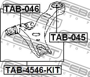 Febest TAB-046 - Сайлентблок, рычаг подвески колеса autospares.lv